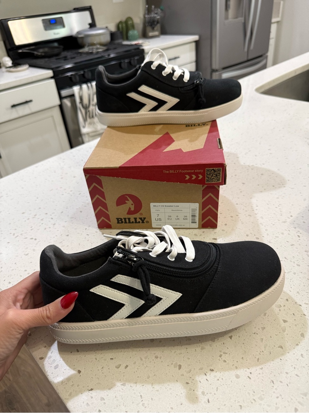 Billy Kids  Black Athletic Shoes - 7k WIDE